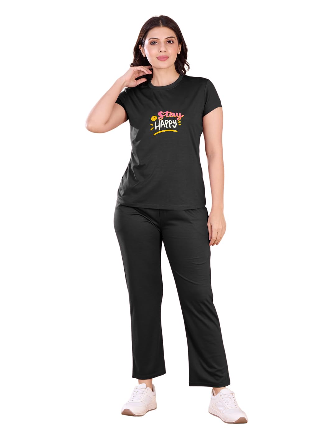 lyra Women Tencel Co-ord Set | Printed T-Shirt with Flare Pants | Soft Breathable Fabric | Elasticated Waist with Side Pockets-picture-12