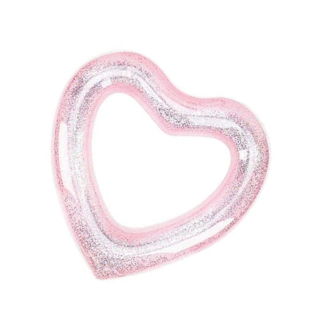BESPORTBLE Glitter Heart Shaped Pool Float Inflatable Swimming Ring Fun for Beach Parties Pools Lightweight Portable Design for Beginners Water Fun Activities