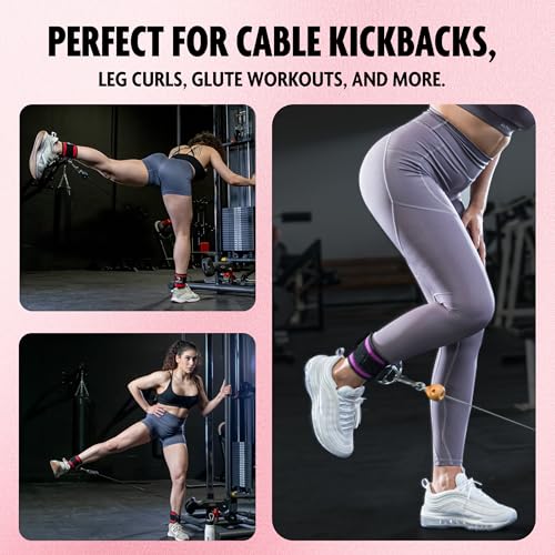 Image of DMoose Ankle Strap for Cable Machine - One Size Fit with Premium Padding, Workout Kickback Ankle Cuffs, Ankle Bands for Working Out, Booty Workouts, Leg Extension, Hip Abductors & Lower Body Exercises