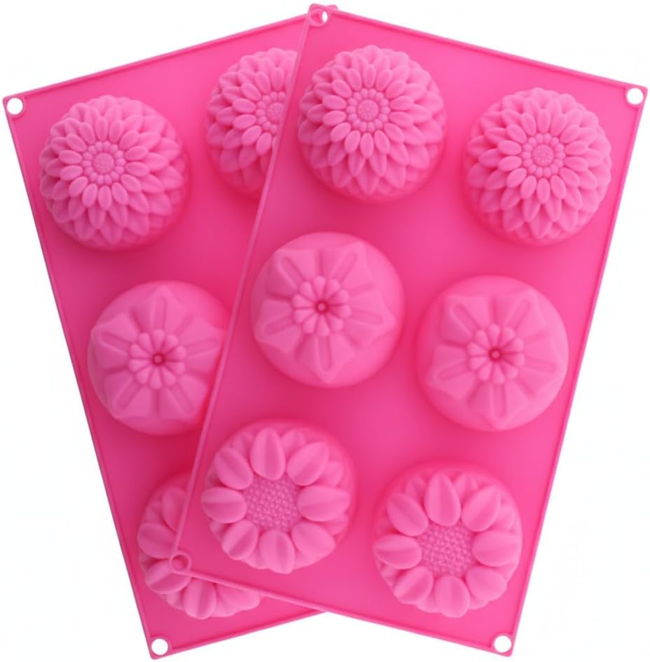 Oval Silicone Soap Mold 2 Pack, 6-Cavity Large Soap Making Molds for Handmade Soap, Lotion Bars, Chocolate, Candy, Candles, Bath Bombs & DIY Crafts
