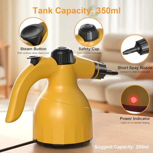Handheld Steam Cleaner: Multi-Surface Steamer with 10 PCS Accessories Pressurized Natural Steam Cleaner for Home Cleaning Dirt, Grease, Grout, Tile, Floor, Couch and Car by OHHSUN - Image 3