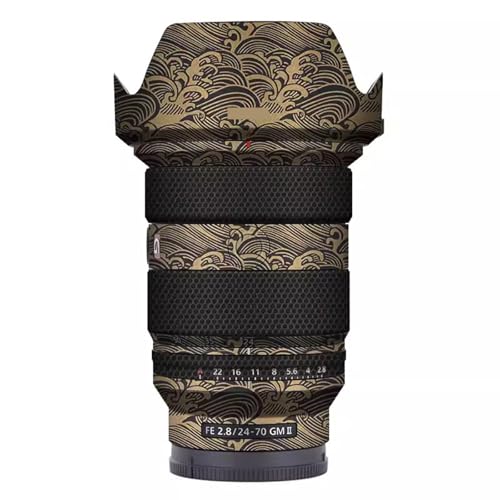 Funda protectora adhesiva para lente de cámara Sony FE 24-70 mm f/2.8 GM II - Color Wave Gold