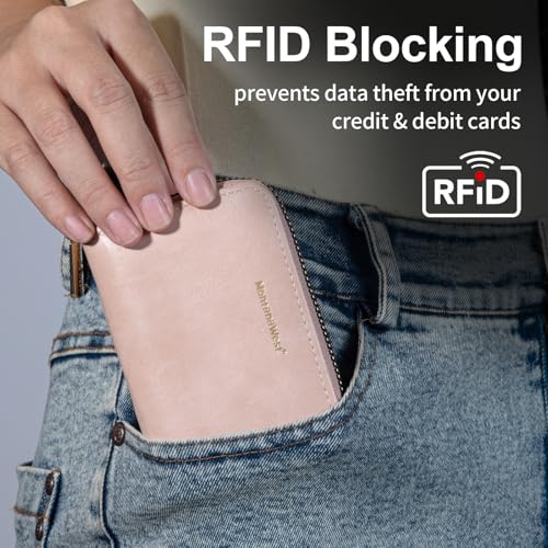 Image of Montana West Small Credit Card Holder for Women Rfid Blocking Compact Card Organizer Multiple Card Slots With Zipper