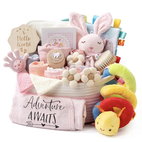 Baby Shower Gifts for Girls, 24 Piece Deluxe Baby Shower Gift Bas...