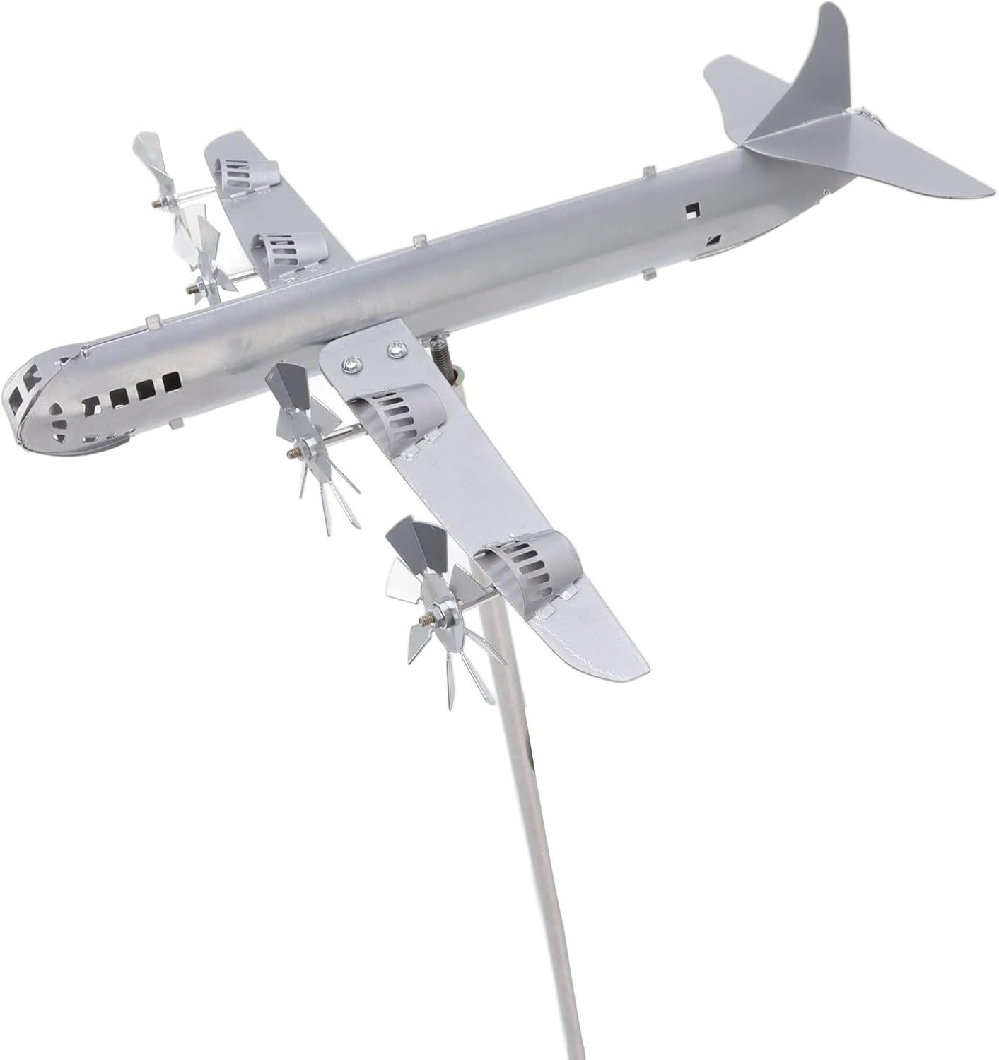 Airplane Wind Spinner, Wind Sculpture Aircraft Windmill Decoration, Airplane Wind Sculpture, Stainless Steel Wind Catchers, Airplane Yard Spinner for Yard, Garden, Patio
