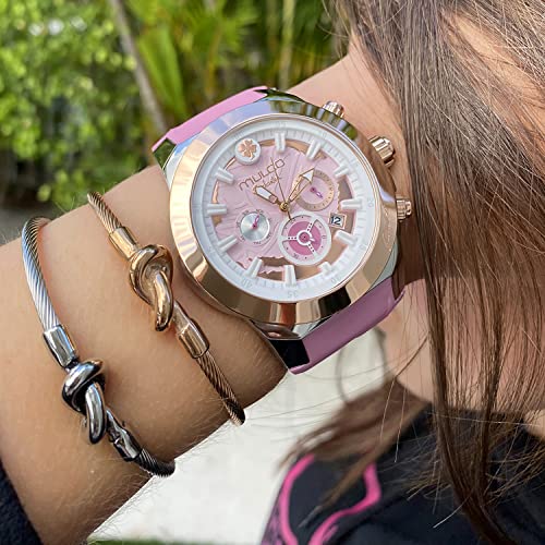 Mulco Silicone Lady Watch For Women With Quartz Analog Multifunctional Movement, Rose Gold Accents With Stainless Steel Case- Scratch-Resistant Mineral Crystal Glass And Water Resistant #TOP4