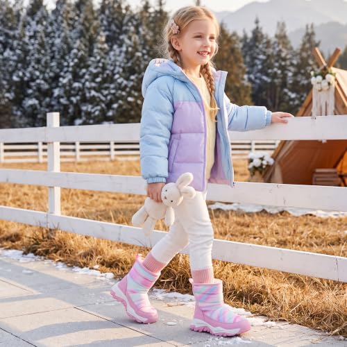 Stelle Toddler Snow Boots Girls Lightweight Warm Winter Shoes(TDP,9MT) - image 2