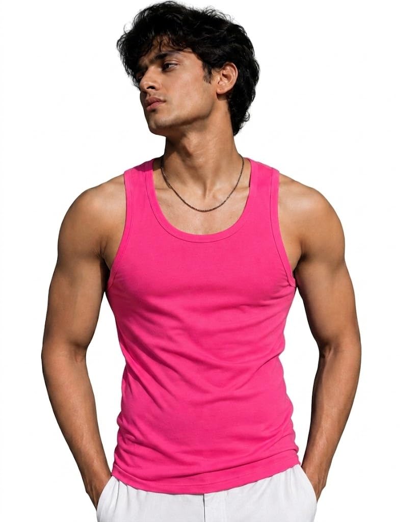 Men's Sleeveless Tank Top | Crew Neck | Curved Hem | Soft & Breathable Fabric | Casual Summer Vest | Sports Clothing | for Eaverday | Pack of 1-image-2