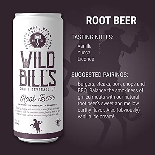 Wild Bill'S 4 Flavor Craft Soda Soft Drinks Variety Pack, Root Beer, Black Cherry, Orange + Vanilla Sodas, Pure Cane Sugar, Caffeine Free, No High Fructose Corn Syrup, Gluten Free Vegan thumb #2