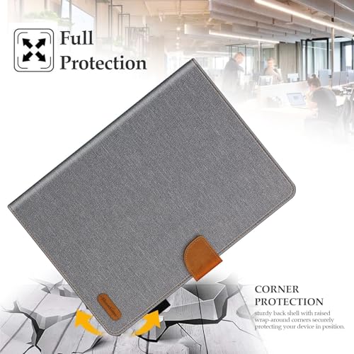 Étui Galaxy Tab Active 3 cuir gris avec coque silicone antichoc