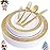 WDF 150PCS Gold Plastic Plates Set Christmas Plastic Plates 25Guests Gold Disposable Dinnerware Sets for Christmas