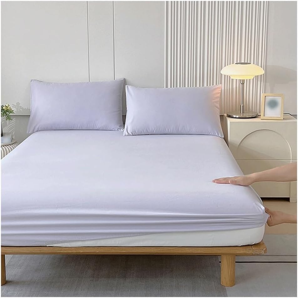 Sábana Ajustable De Satén For Cama con Somier, Bajera Verano 90x200cm, Microfibra Refrescante Seda Sedosa, 90x200(L,Super King-180x200cm)