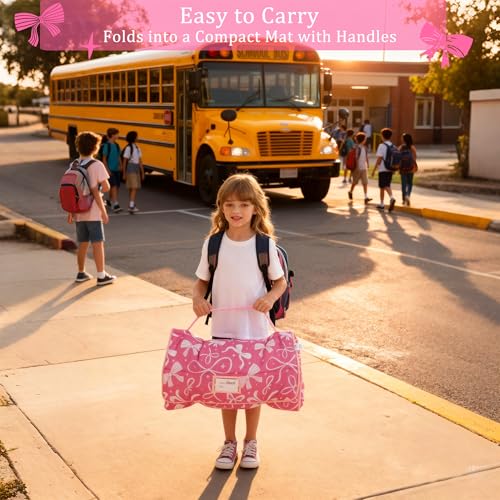 Image of Toddler Nap Mat for Preschool 50''x30'' Sleeping Mat with Removable Pillow and Minky Blanket for Kids Ages 3-7 Roll Up Soft Sleeping Bag for Boys Girls Kindergarten Daycare Sleepover