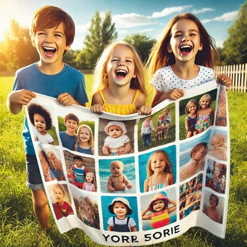 PORRAS ESTAMPACION & BANDERAS Manta Bebe Personalizada│Manta con Foto│Manta Personalizada con Nombre│Manta para Niña│Manta Personalizada para Niño