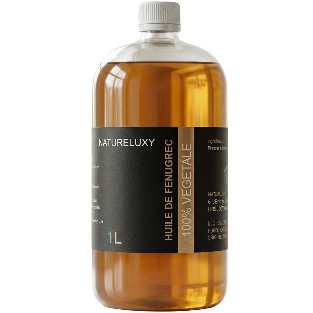 Huile de Fenugrec 1L – | Soin Visage, Corps & Cheveux | Nourrissante, Raffermissante & Fortifiante