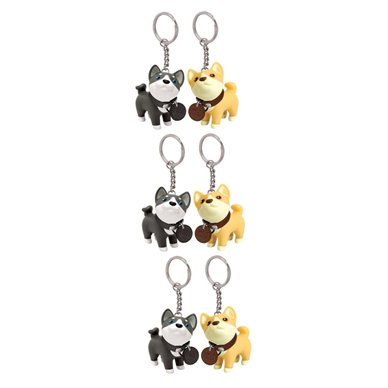 SOIMISS 6stücke Hundeschlüsselanhänger Cartoon Hund Für Taschen Schlüsselring Schlüsselbund Dekoration Gelb Und Robustes Material Niedliches Design Als