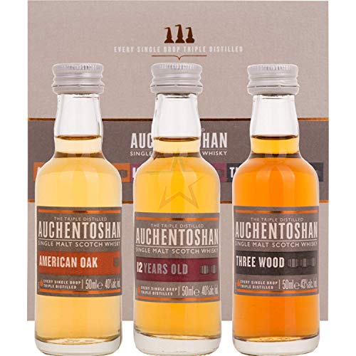 Auchentoshan Single Malt Whisky Miniature Gift Set (contains 3 x Auchentoshan 5 cl miniatures)