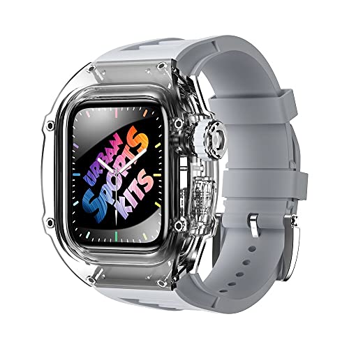 Bracelet sport Apple Watch 44mm transparent et antichoc pour iWatch S7 S6 SE