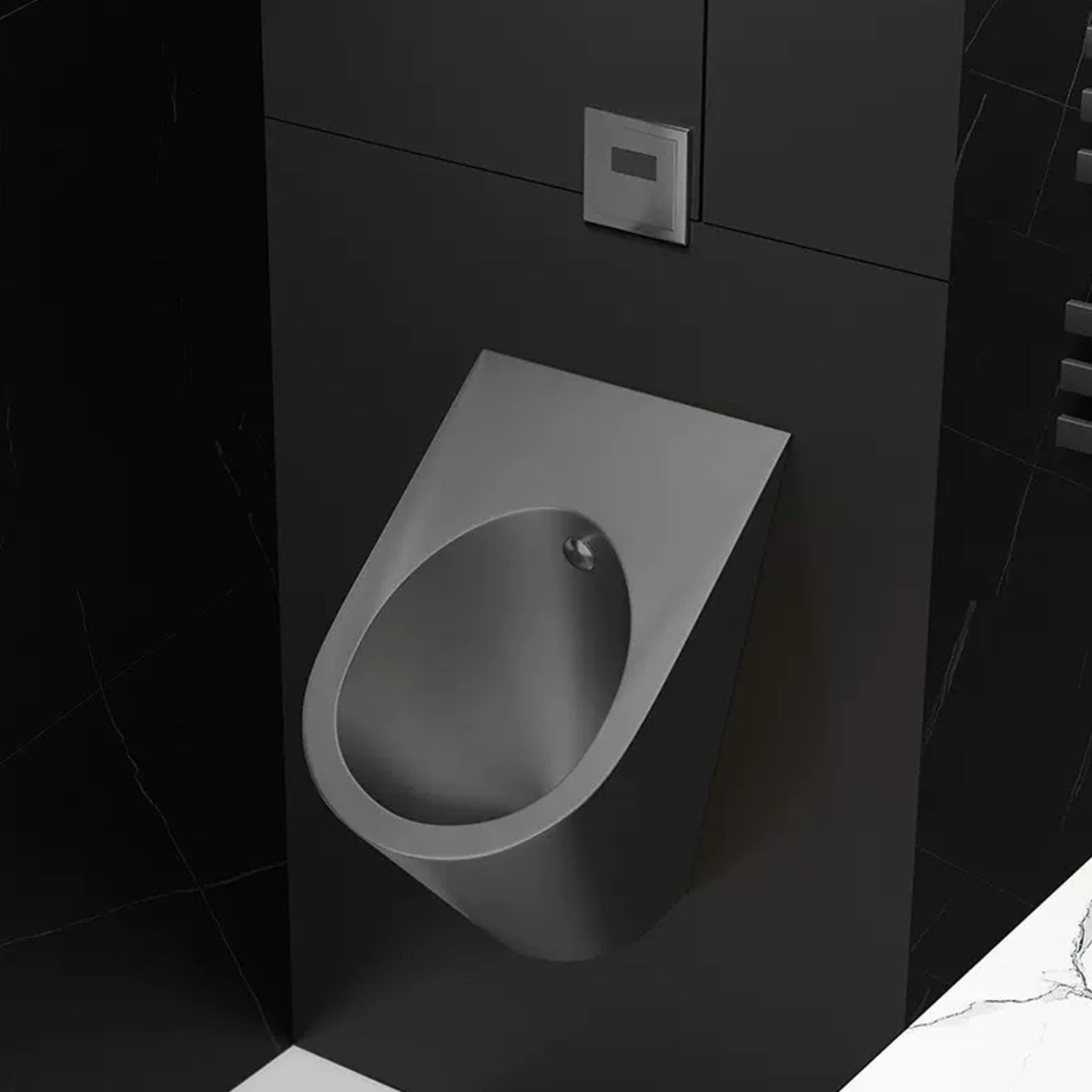 OTQEFTN 304 Stainless Steel Urinal, Wall Mounted Sensor Urinal, Male Sanitary Ware Public Toilet Urinal with Drain Pipe, Anti-Splash, for Hotels/airports