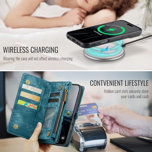 Etui pour iPhone 16 Plus bleu avec cordon pour les voyages