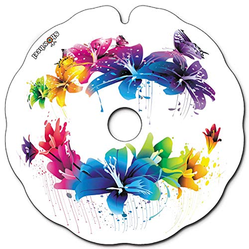 Spoke Guard for Wheelchair (Pair) Fit 20.28 to 20.66 Handrim Outer Diameter with Round Spacers - Fleur Pastel