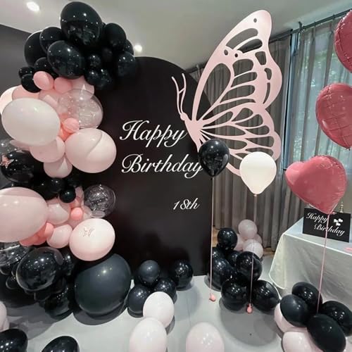 Black Latex Balloons Arch Kit Garland Different Sizes 18 12 10 5 Inch 140PCS Balloon Kit for Birthday Baby Shower Party Wedding Graduation Decoration - Image 3