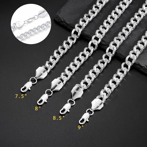 Pulsera de plata 925 para hombre cadena cubana 10.5mm miniatura 7