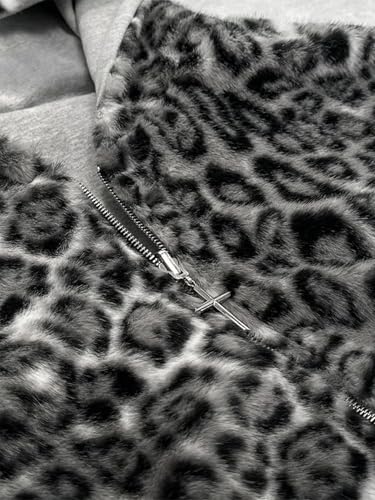 Y2k Reversible Zip Up Jacket Grunge Streetwear Vintage Leopard Print Jacket Baggy Long Sleeve Hoodie Unisex2