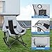 Slendor Oversized Rocking Camping Chair, XL Heated Camping Chair w/ 3 Levels Heat for Back+Seat, Padded Rocking Lawn Chair with 20000 mAh Power Bank, Pillow, Side Pocket, Carry Bag, Black+Grey