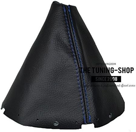 Miniatura 2 de The Tuning-Shop Ltd Para Nissan 370Z Z34 2009-2016 Manual Shift Boot Cuero Negro Con Costuras Azules