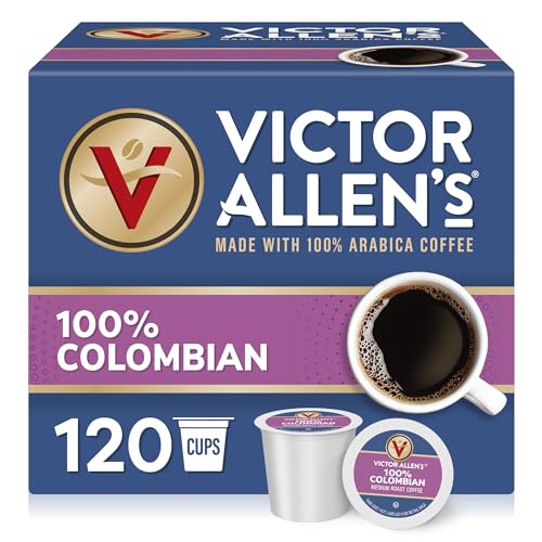 Victor Allen's Coffee 100% Colombian, Medium Roast, 120 Count, Single Serve Coffee Pods for Keurig...
