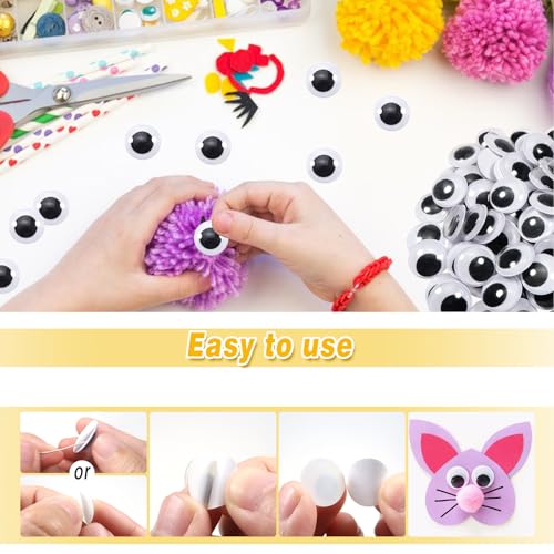 Image of TOAOB 150pcs 30mm Plastic Wiggle Googly Eyes Self Adhesive Black Round Sticker Eyes DIY Arts Crafts Scrapbooking Accessories