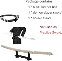 Vista 64 de Espada Demon Slayer para cosplay con soporte para cinturón, 41 pulgadas Kamado Tanjirou Fuego