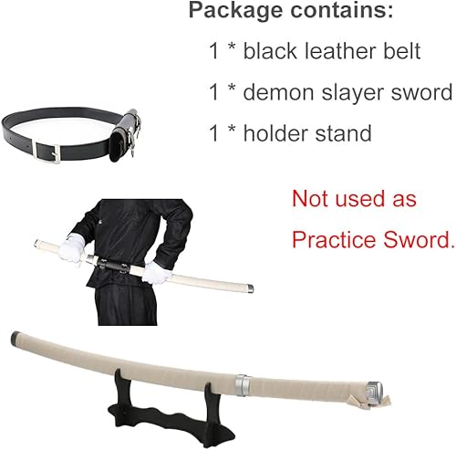 Vista 5 de Espada Demon Slayer para cosplay con soporte para cinturón, 41 pulgadas