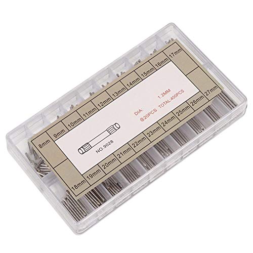 ZJchao Watch Spring Tool Spring Bar, 0.05in Diameter Watch Strap Link Pins Watch Spring Bar with 20 Sizes Watch Repairing Tool for Watch Repairing and Maintenance