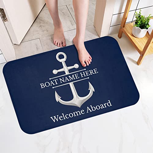 Tapete personalizado bienvenida náutica anclas 61x40 cm miniatura 2