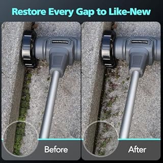 Bluemars 450W Corded Electric Weed Remover Tool – 4 Brushes, 10M Cable – Paving, Driveway, Deck & Patio Cleaner – Lightweight Moss & Weed Sweeper Tool