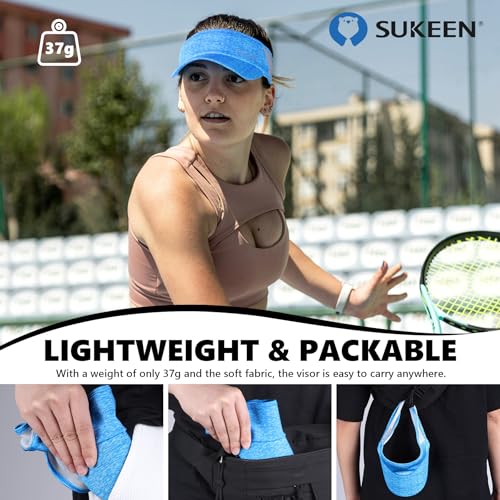 Image of Sukeen Sports Sun Visor Men Women Lightweight Portable Cooling Stretchy Visor Hat for Running, Golf, Daily Wear