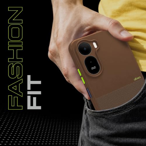 Image of AIBEX Premium Back Cover Case Compatible for Redmi A7 Pro 5G / A7 Pro 4G / Poco C85X 5G|Scratch & Drop Tested Shockproof Matte Texture Case Soft Microfibre Lining Slim Fit Cover Anti-Scratch - Brown