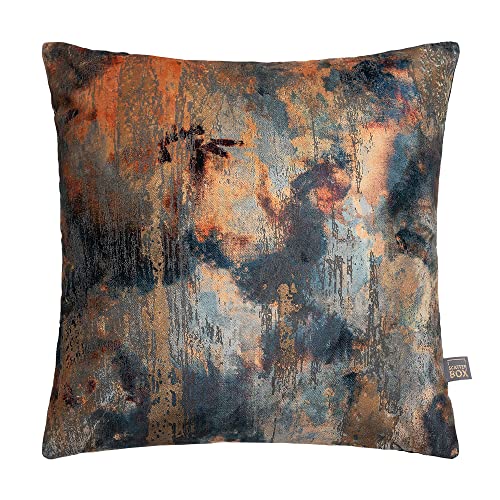 Image of Scatter Box Francium Abstract Feather Filled Cushion, Navy, 43 x 43 Cm