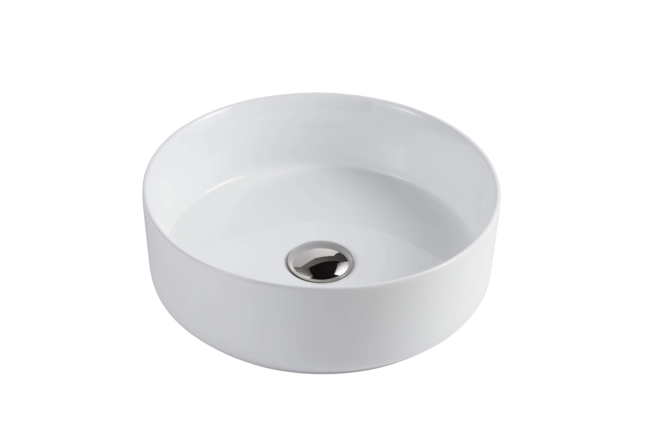 Lavabo cilindrico, in ceramica bianca, 12 x 36 cm (altezza x diametro)