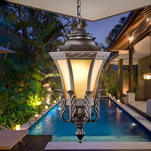 Plafonnier IP54 lanterne en verre et aluminium suspendue Lumina pour patio