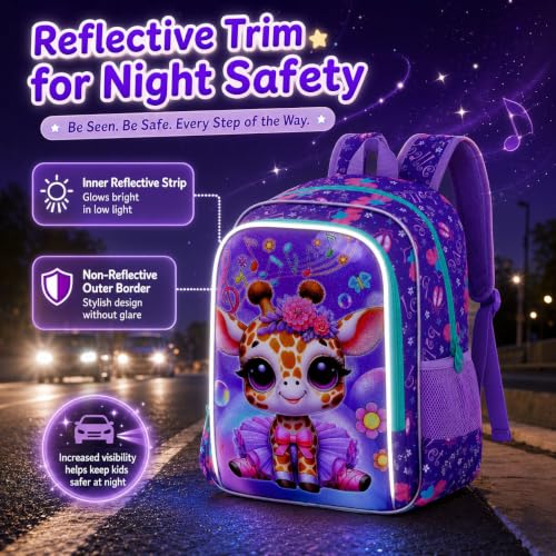 Image of WZLVO 3PCS Kids Backpack for Girls, Unicorn Dinosaur Animal Prechool Elementary Kindergarten School Bookbag with Lunch Box