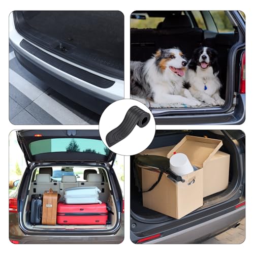 Zocipro Stoßstangenschutz aus Gummi,104cm x 9cm Schwellerschutz für den Kofferraum,Kratzfest und Abriebfest, Selbstklebender Heckstoßstangenschutz, Autozubehör für die Meisten Autos, SUVs (Schwarz)