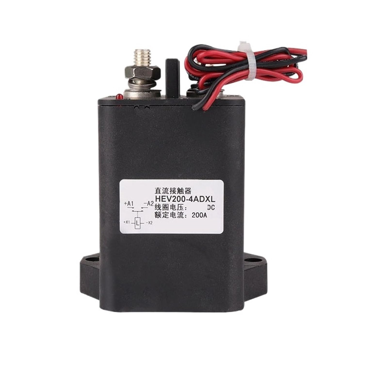 Contactor de CC de alto voltaje HEV200A, relé de potencia de voltaje de carga de 1000 V, 12 V, 24 V, 36 V, 48 V, 60 V, 72 V, 84 V y 120 V(48V,1NC)