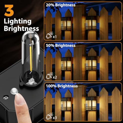 btfarm 6 Pack Solar Fence Lights Outdoor with 3 Brightness, Warm White by btfarm - Used condition - Image 2