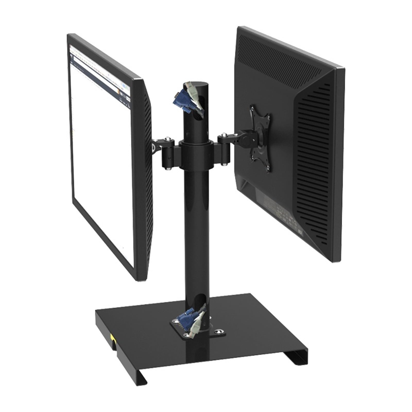 YLUPVT Desktop display stand with dual screens, back to back, face to face