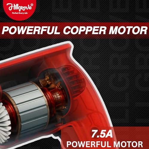 Image of Hillgrove HGCM1372M1 600W 10mm 100% Copper Winding Electric Mini Screw Drilling Wall Hole Small Power Drill Machine Kit Set for Home Use with Reverse Forward Function