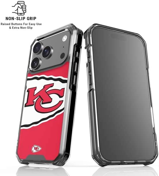 Skinit Clear Phone Case Compatible with iPhone 17 Pro Max - Officially Licensed NFL Kansas City Chiefs Large Logo Design