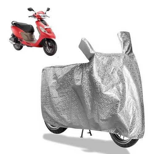 Image of Sulfar Bike Cover for TVS Zest (110) | Waterproof, Dustproof & UV Protected | All Weather Two Wheeler Cover (Silver) New 2026 Variants